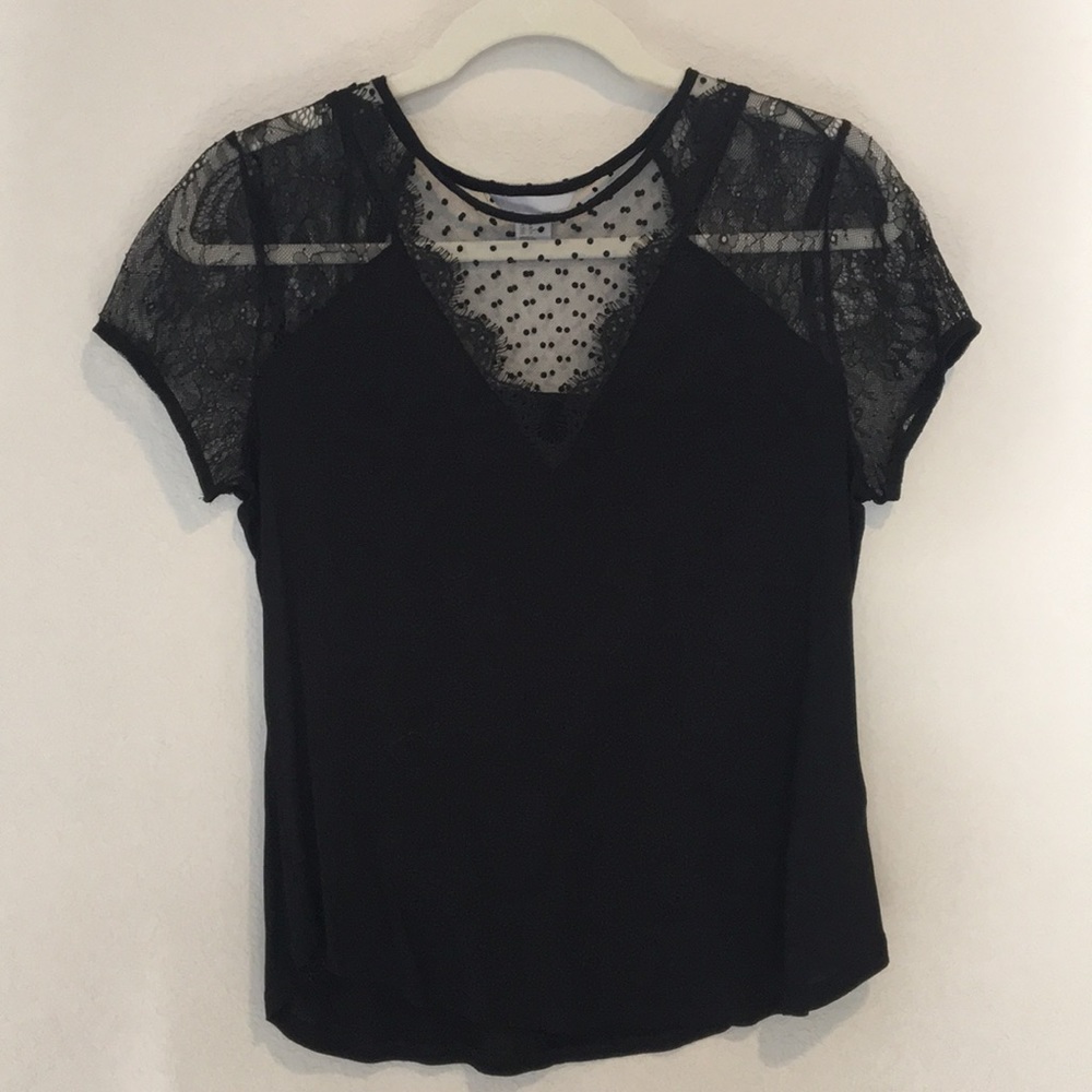 Black tip with lace detail